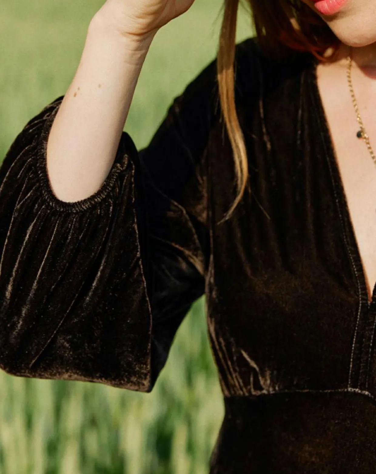 Femme Lauren Vidal Robes^Robe en Velours Solo café