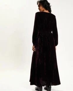 Femme Lauren Vidal Robes^Robe en Velours Solo violette