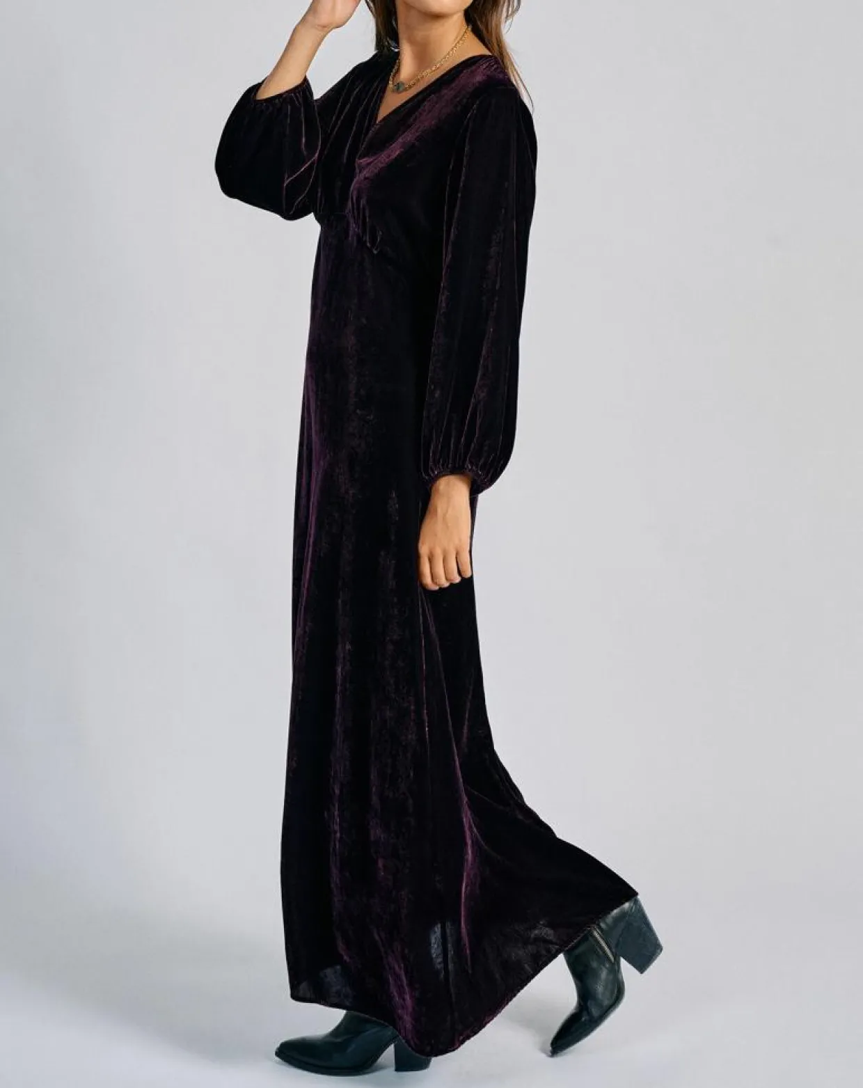Femme Lauren Vidal Robes^Robe en Velours Solo violette