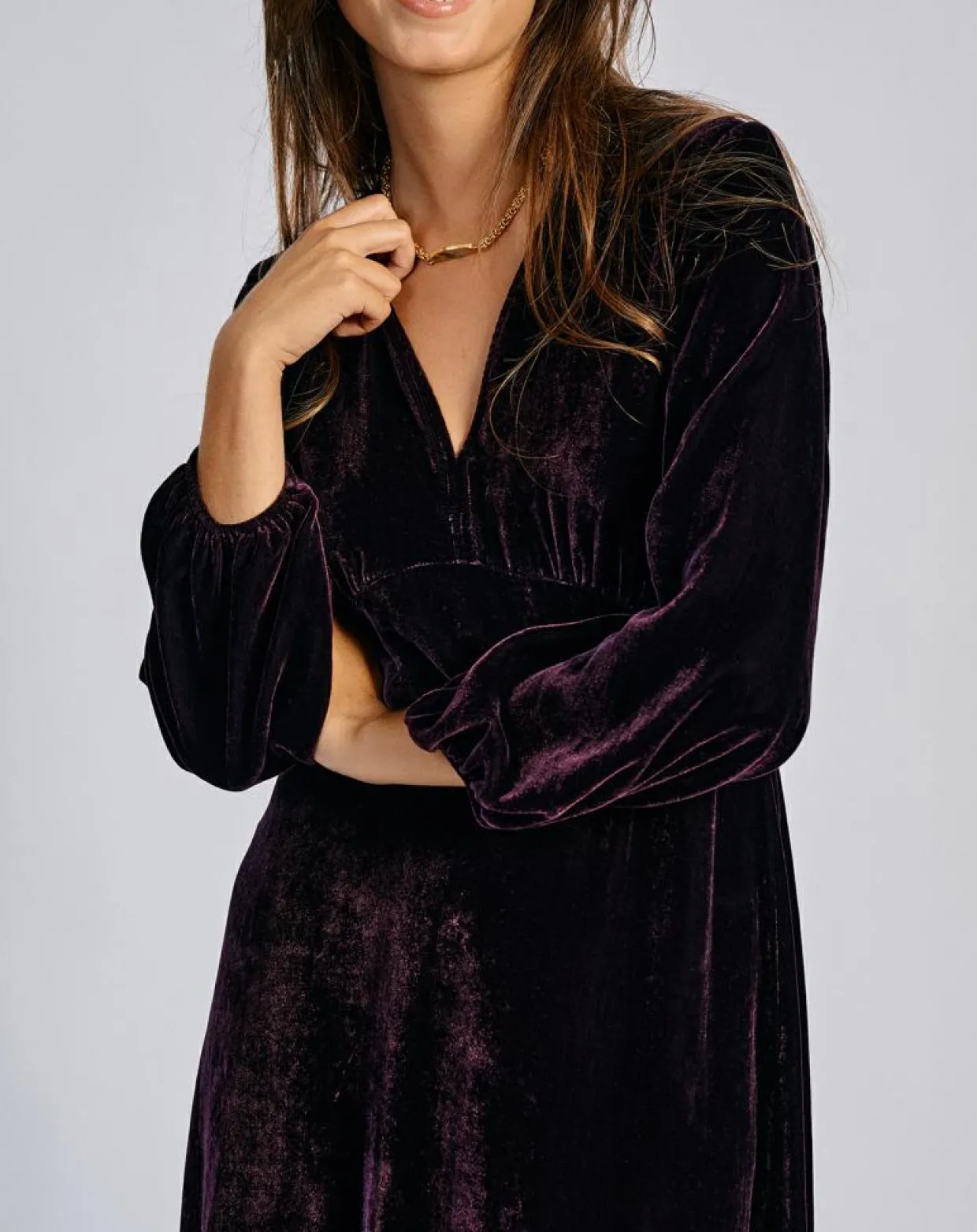 Femme Lauren Vidal Robes^Robe en Velours Solo violette
