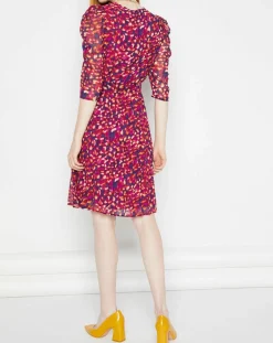 Femme La Petite Etoile Robes^Robe en voile Yana léopard rose/violet