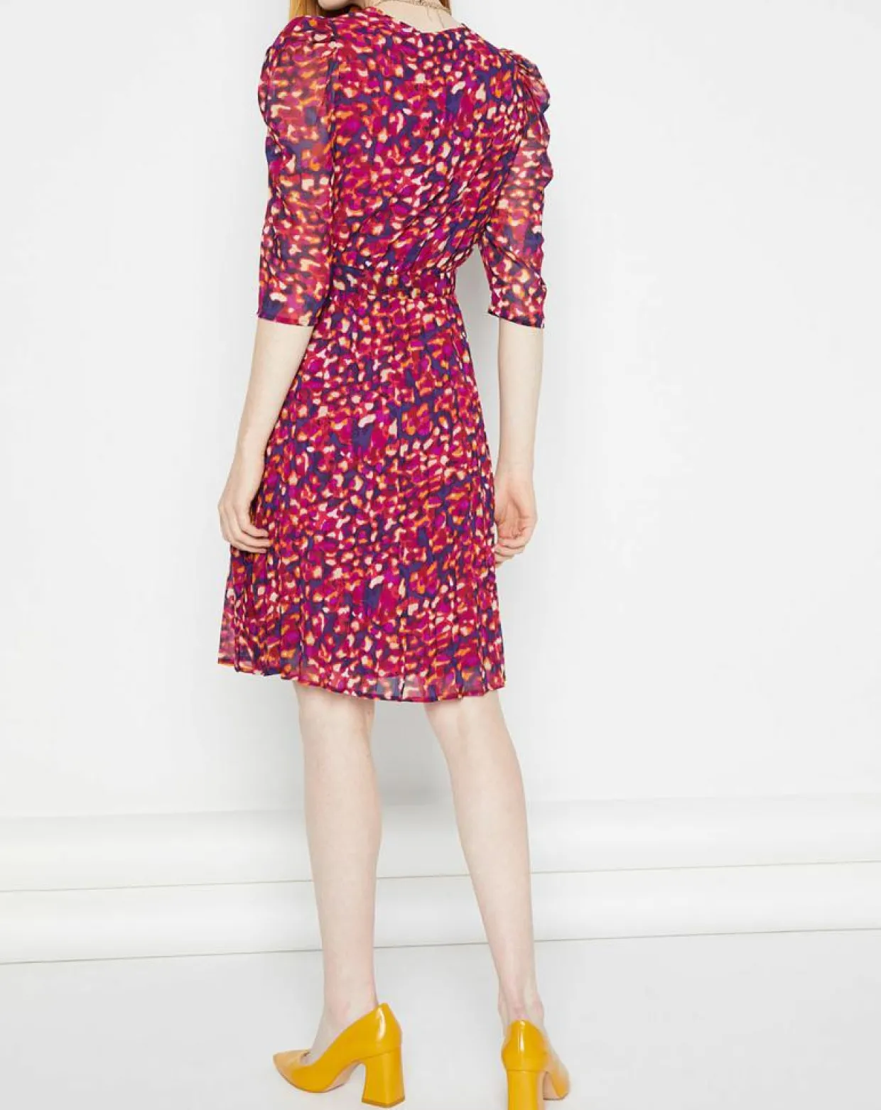 Femme La Petite Etoile Robes^Robe en voile Yana léopard rose/violet