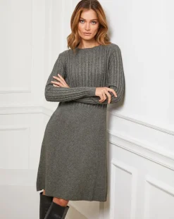 Robe Eve kaki-Fleur de cachemire Outlet