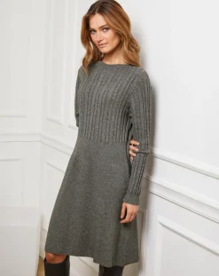 Robe Eve kaki-Fleur de cachemire Outlet