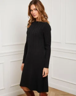 Femme Fleur de cachemire Robes^Robe Eve noire