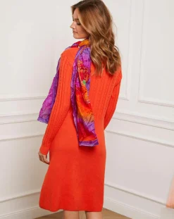 Femme Fleur de cachemire Robes^Robe Eve orange