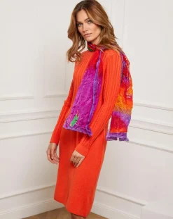 Femme Fleur de cachemire Robes^Robe Eve orange