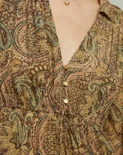 Femme Swildens Robes^Robe Ezia imprimée beige