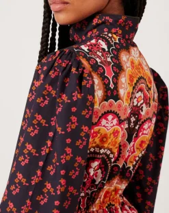 Robe Fall Winter Mix imprimée rose/multicolore-Manoush Sale