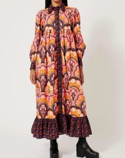 Femme Manoush Robes^Robe Fall Winter Mix imprimée rose/multicolore
