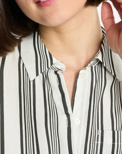 Robe fluide à rayures blanc/noir-Marc O'Polo Discount