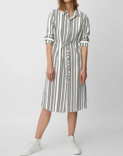 Robe fluide à rayures blanc/noir-Marc O'Polo Discount
