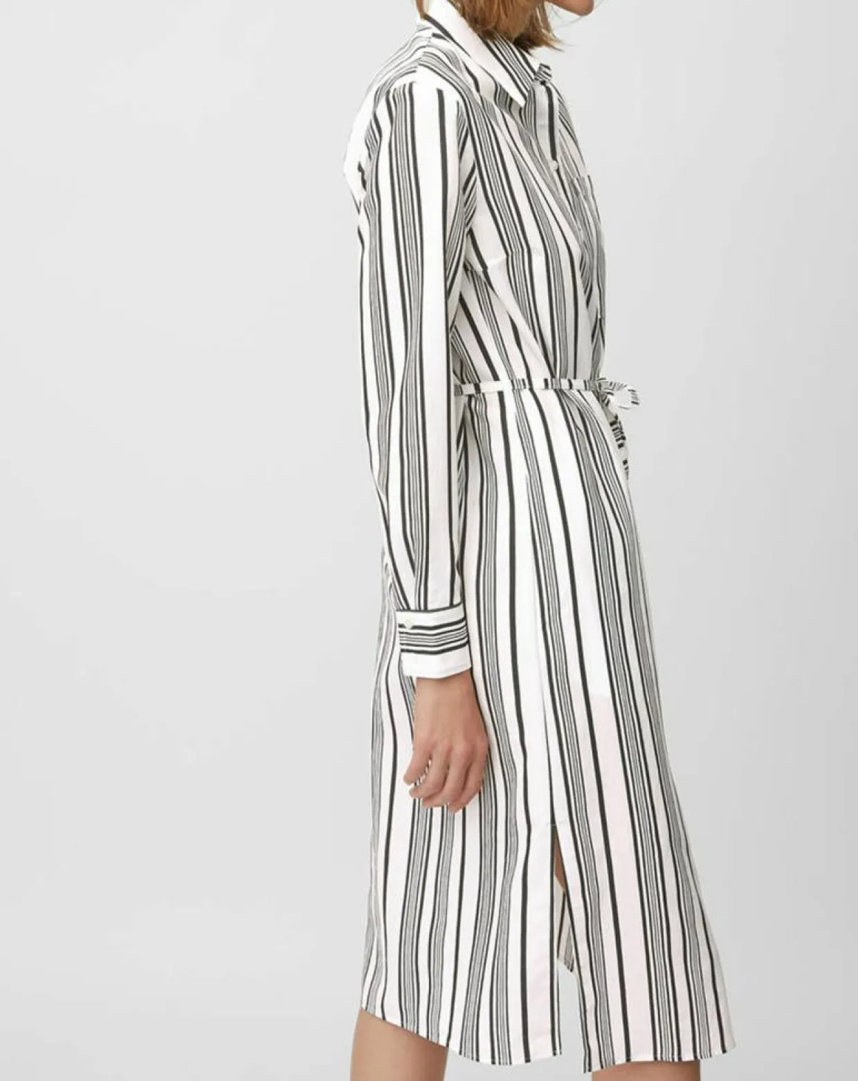 Robe fluide à rayures blanc/noir-Marc O'Polo Discount