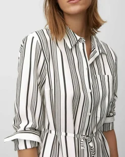 Robe fluide à rayures blanc/noir-Marc O'Polo Discount