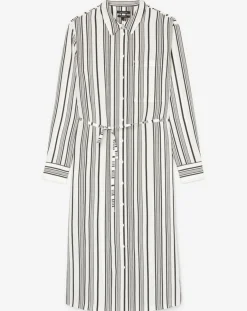 Robe fluide à rayures blanc/noir-Marc O'Polo Discount