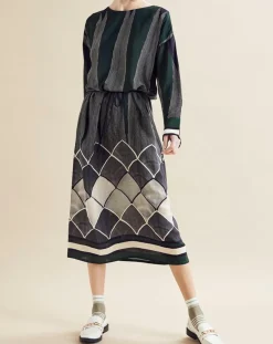 Femme Chloé Stora Robes^Robe fluide Naima imprimée verte