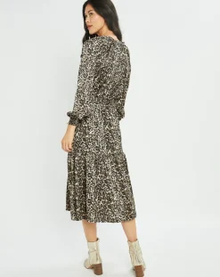 Robe fluide Store imprimée wild beige/noir-Lauren Vidal