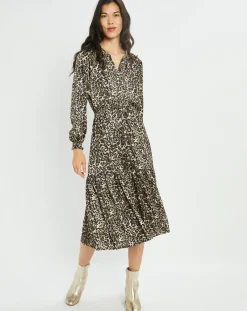 Robe fluide Store imprimée wild beige/noir-Lauren Vidal