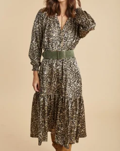 Robe fluide Store imprimée wild beige/noir-Lauren Vidal