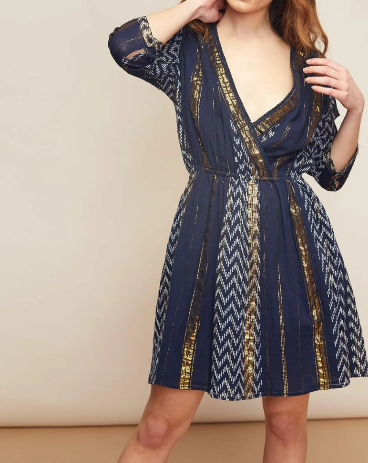 Robe Haiti imprimée bleu marine-Louizon Outlet
