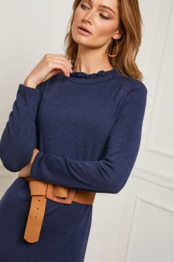 Robe Heloise Marine-Fleur de cachemire