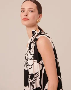 Femme Tara Jarmon Robes^Robe imprimé à fleurs noires craie