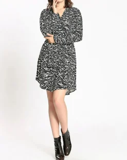 Femme See u Soon Robes^Robe imprimée Nala noire