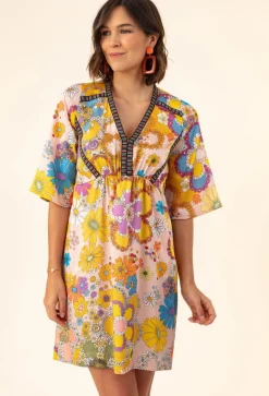 Robe Iris jaune-Bleu Blanc Rouge Hot