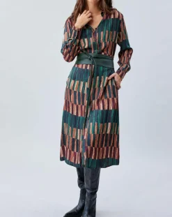 Robe Ivana imprimée forêt/multicolore-Lauren Vidal Sale