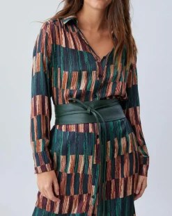 Robe Ivana imprimée forêt/multicolore-Lauren Vidal Sale