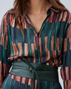 Robe Ivana imprimée forêt/multicolore-Lauren Vidal Sale