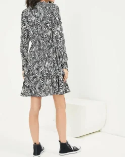 Robe Jane imprimée noir/écru-See u Soon Outlet