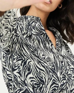 Robe Jane imprimée noir/écru-See u Soon Outlet