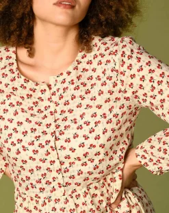 Robe Laila à fleurs écru/groseille-Harris Wilson Discount