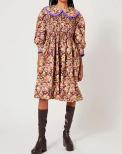 Robe Liberty Fauve imprimée cerise noire/multicolore-Manoush Discount