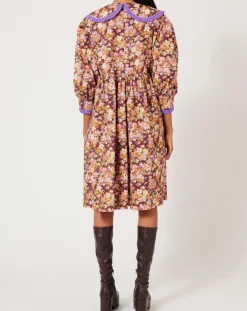 Robe Liberty Fauve imprimée cerise noire/multicolore-Manoush Discount