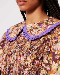 Robe Liberty Fauve imprimée cerise noire/multicolore-Manoush Discount