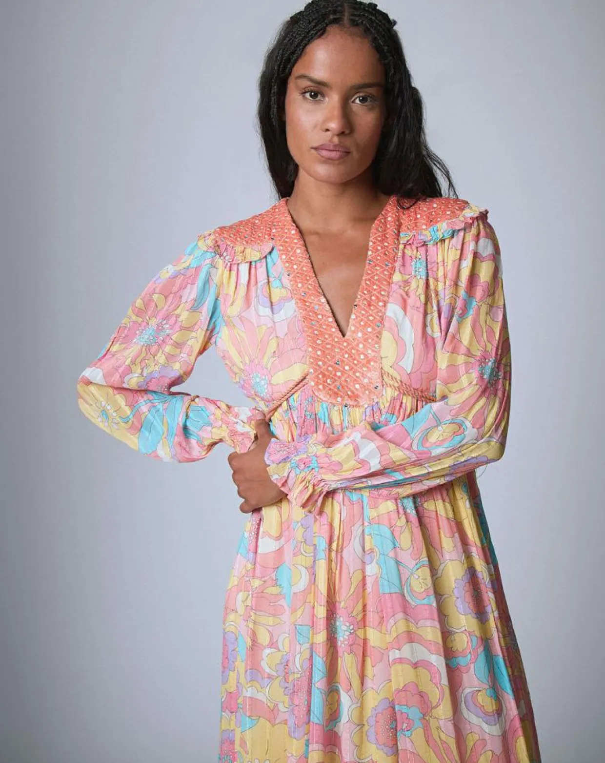 Robe longue Bollywood print-Manoush Hot