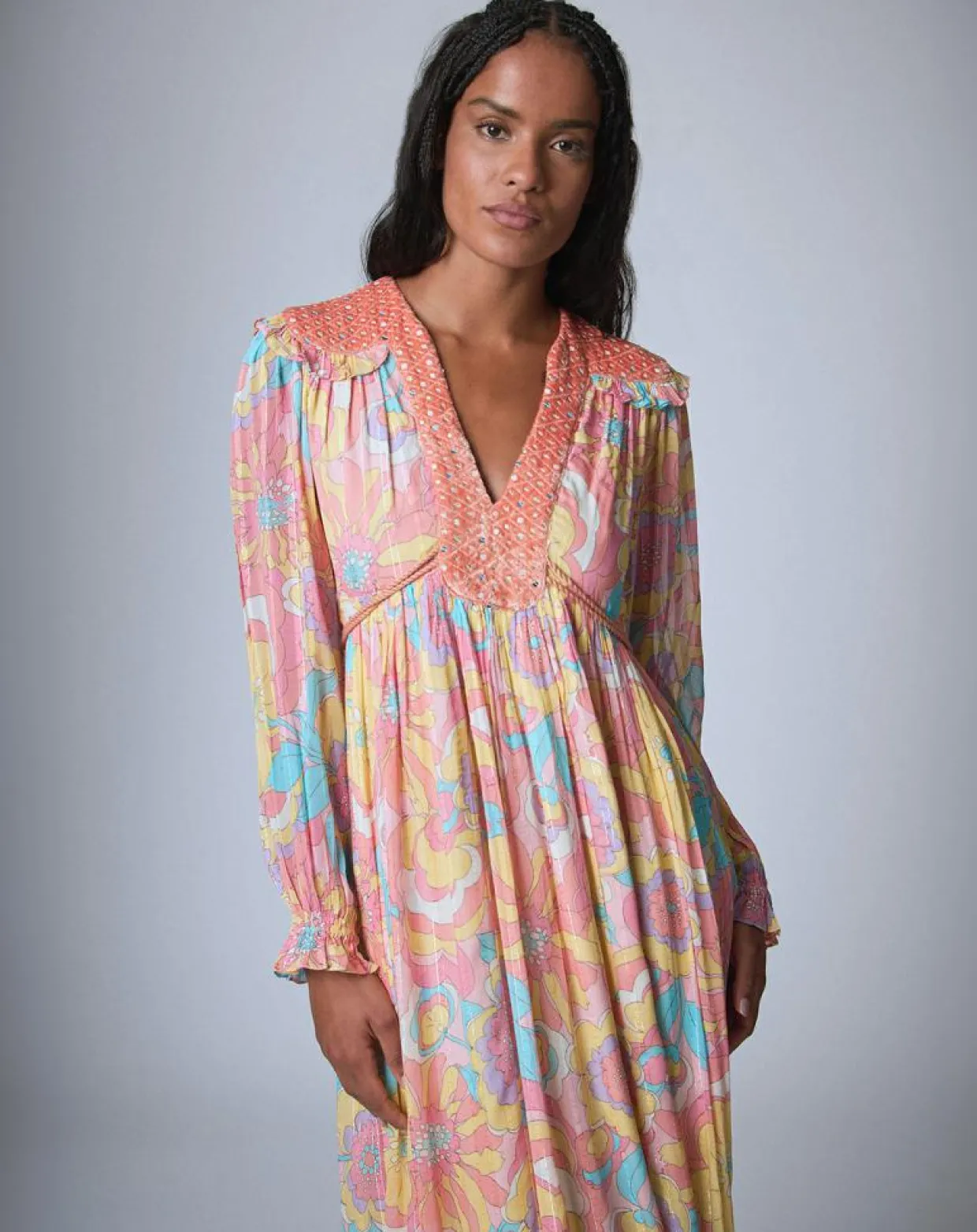 Robe longue Bollywood print-Manoush Hot