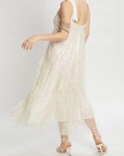 Robe longue brodée Baby Flower écru/rose-Manoush Best