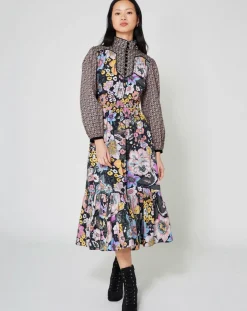 Robe longue Carnaby mix print-Manoush Outlet