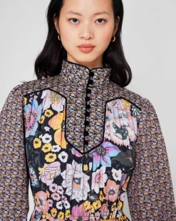 Robe longue Carnaby mix print-Manoush Outlet