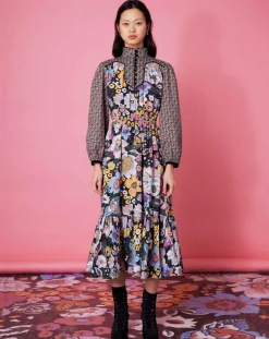 Robe longue Carnaby mix print-Manoush Outlet
