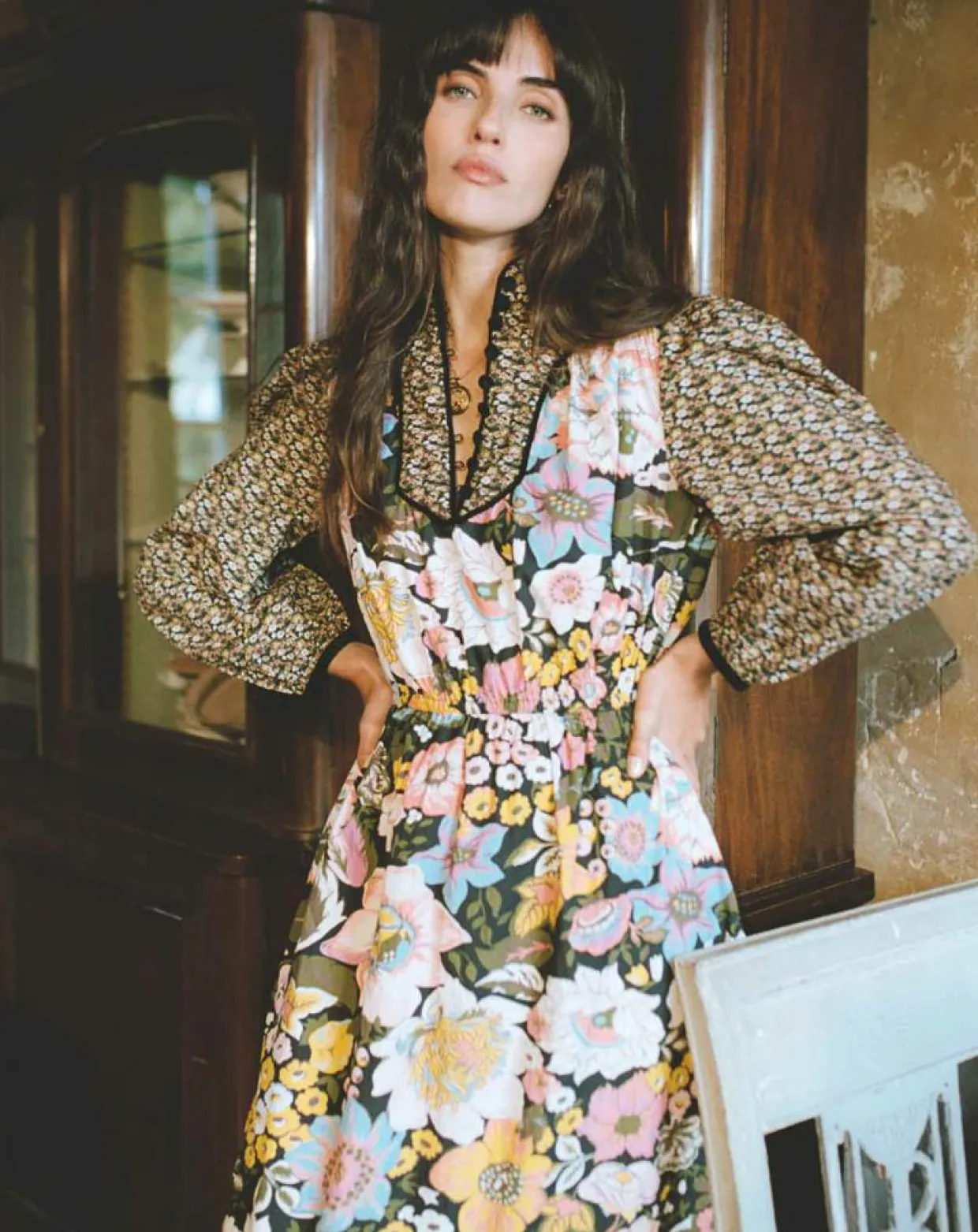 Robe longue Carnaby mix print-Manoush Outlet