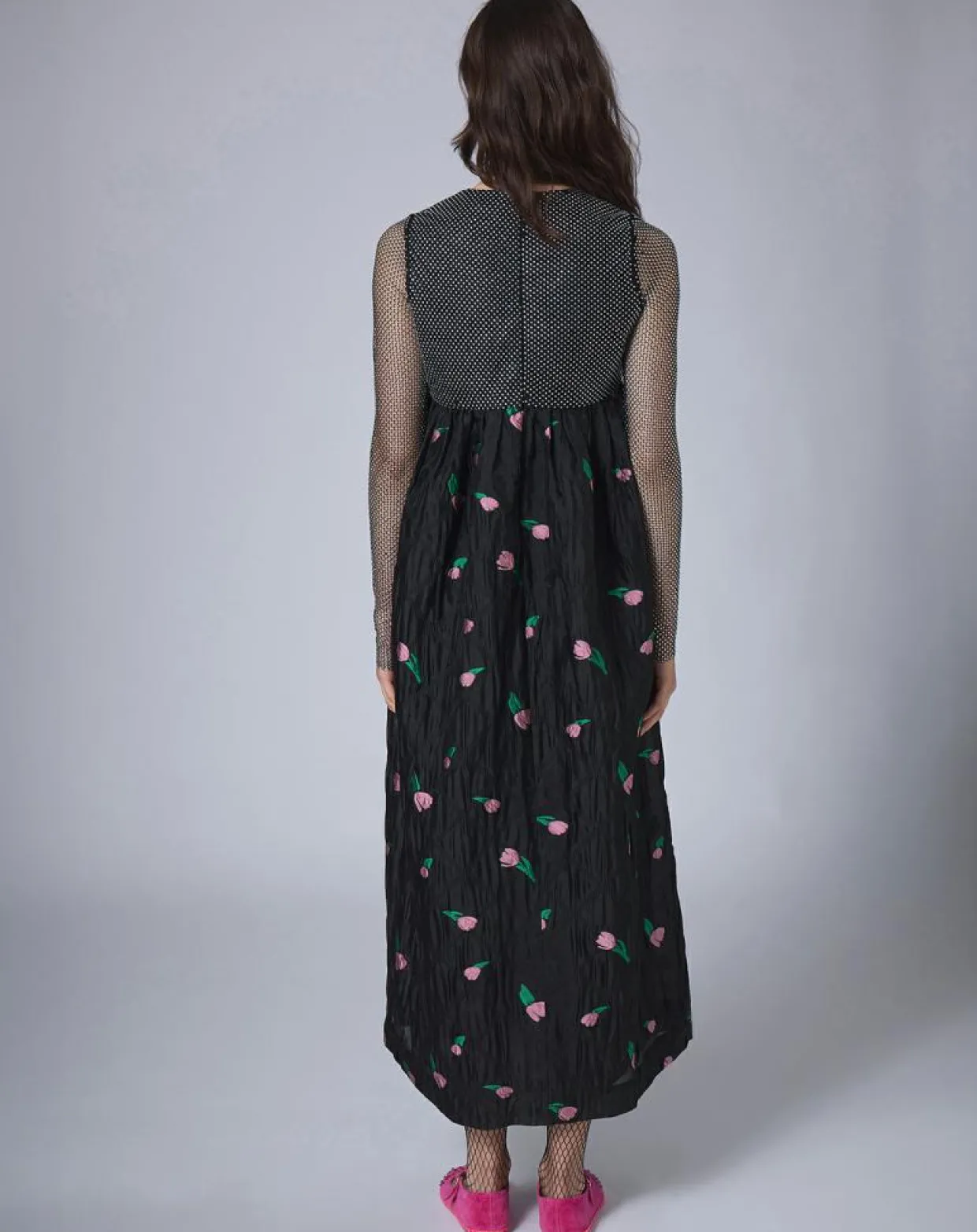 Femme Manoush Robes^Robe longue Flower Bubble unique noire
