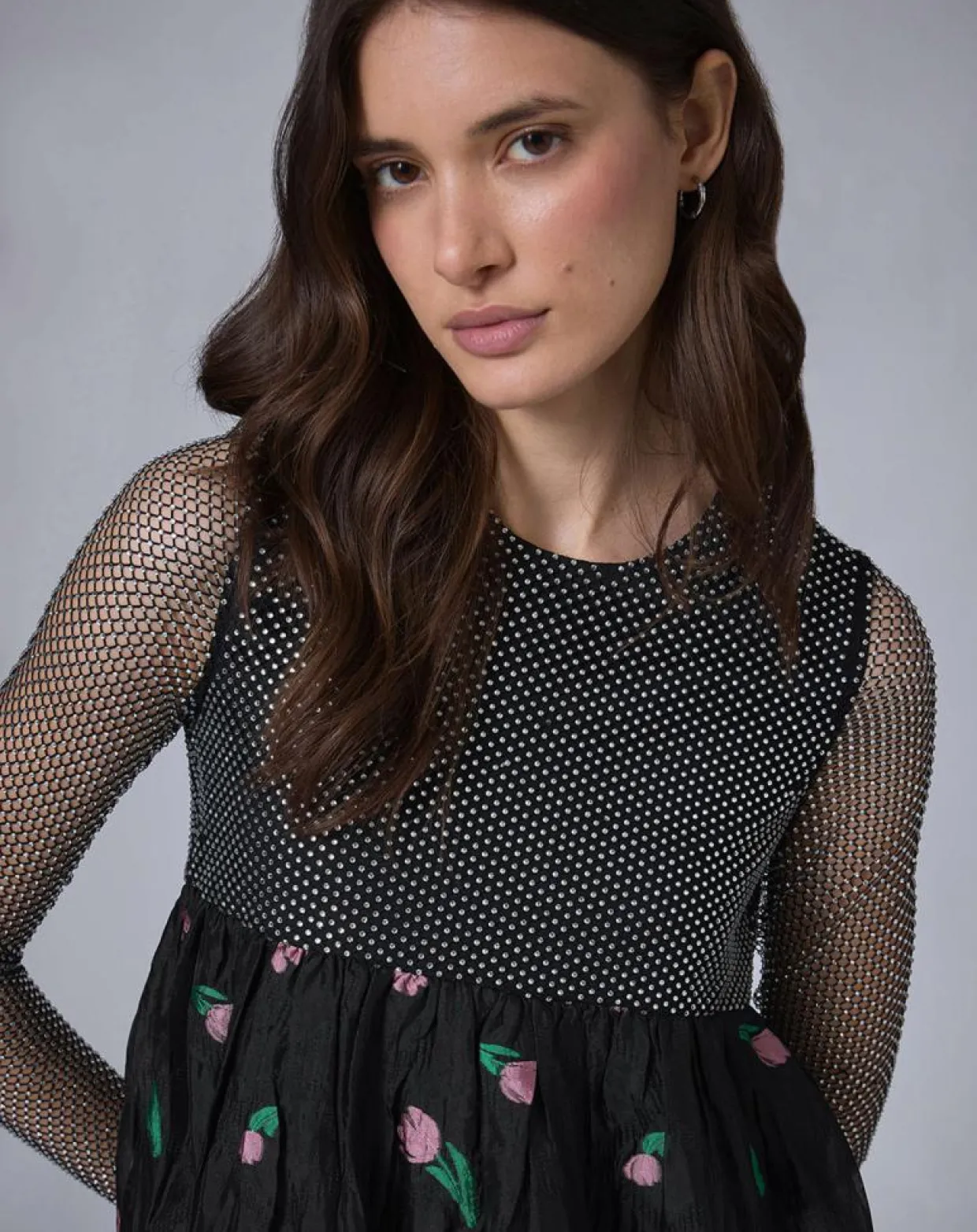 Femme Manoush Robes^Robe longue Flower Bubble unique noire