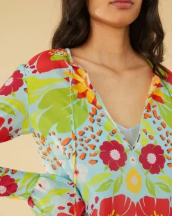 Femme Manoush Robes^Robe longue Mexico imprimée bleue