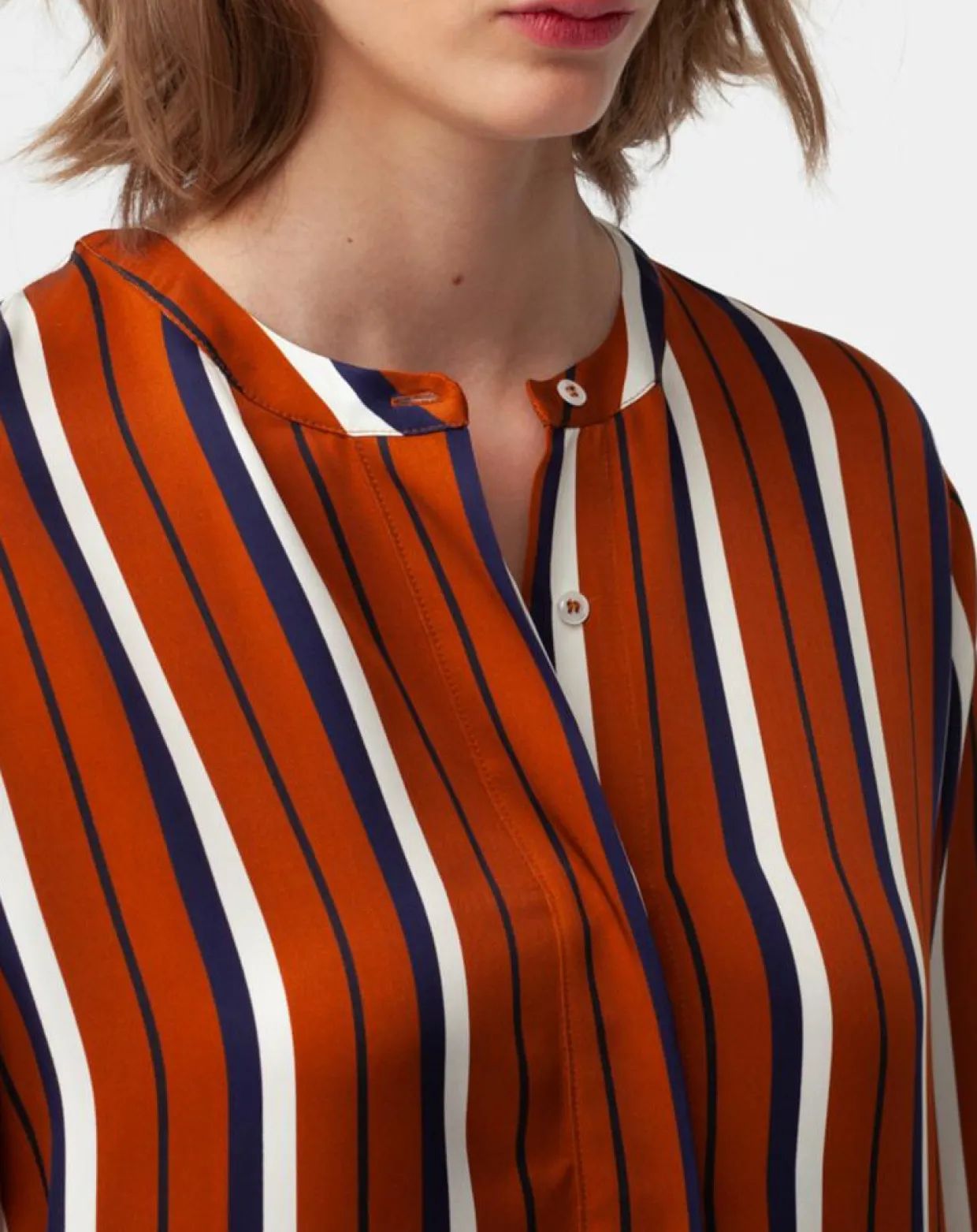 Robe longue Roya à rayures rouille-Chloé Stora Clearance