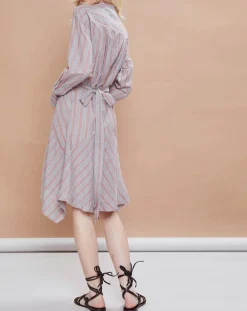 Femme Mare di Latte Robes^Robe Malorie Pastel rayée rouge/bleu