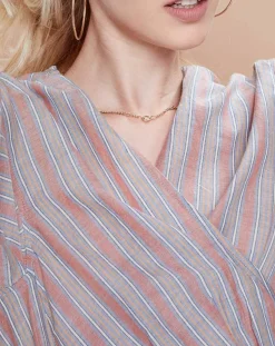 Femme Mare di Latte Robes^Robe Malorie Pastel rayée rouge/bleu